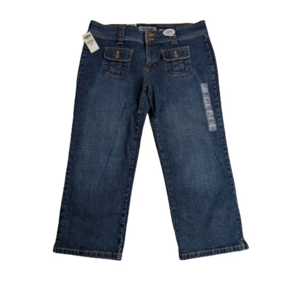 Old Navy Ultra Low Waist Capri Jeans 12 - Picture 1 of 6